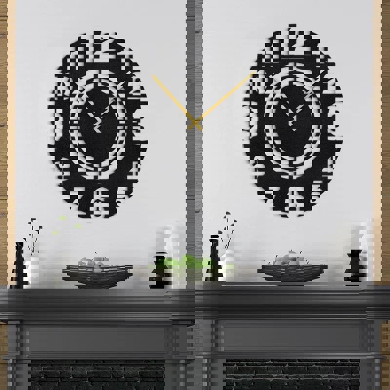 طرح ساعت دیواری اعداد دکوری مدرن مناسب برای استفاده در دستگاه های cnc چوب و cnc لیزر - laser cut modern decor numbers wall clock