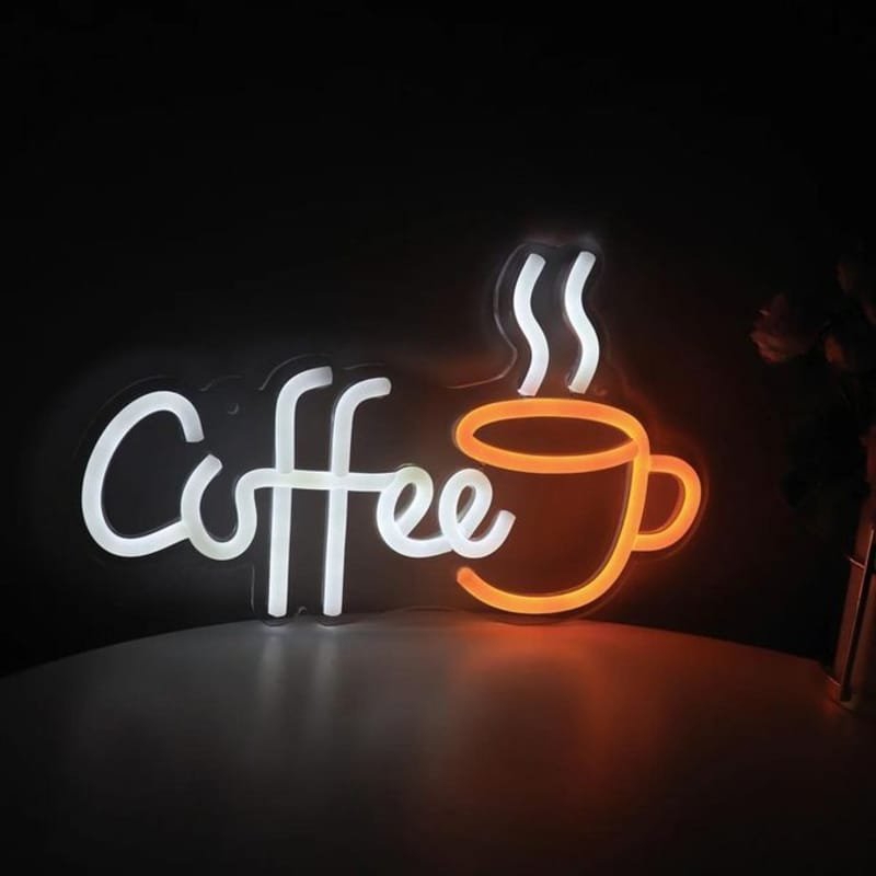 طرح تابلو نئون LED خلاقانه برای کافه مناسب برای استفاده در دستگاه های cnc چوب و cnc لیزر - laser cut creative coffee bar led neon sign