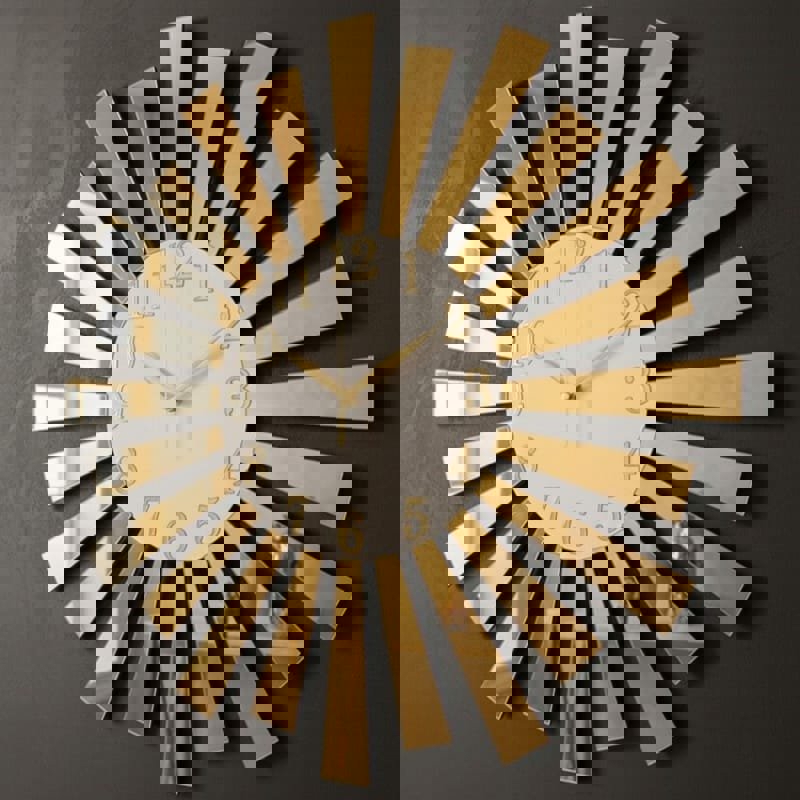 طرح ساعت دیواری پلکسی گلاس آینه ای مدرن ، ساعت دیواری مدرن مد روز مناسب برای استفاده در دستگاه های cnc چوب و cnc لیزر - laser cut modern mirror plexiglass wall clock modern fashion clock