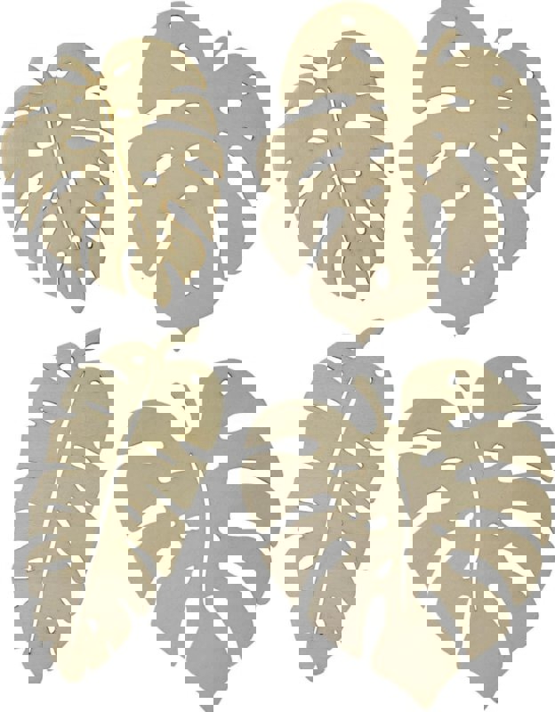 طرح برگ‌های مانسترا، برش چوب، کاردستی، تزئینات مهمانی، تزئینات هنری، دکوراسیون اتاق مناسب برای استفاده در دستگاه های cnc چوب و cnc لیزر - laser cut monstera leaves wood cutout diy craft party decoration art embellishment room decor