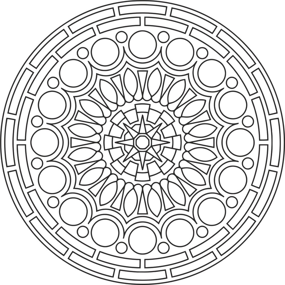 طرح ماندالا (چرخ هستی)ی دایره ای مناسب برای استفاده در دستگاه های cnc چوب و cnc لیزر - mandala des round cdr file