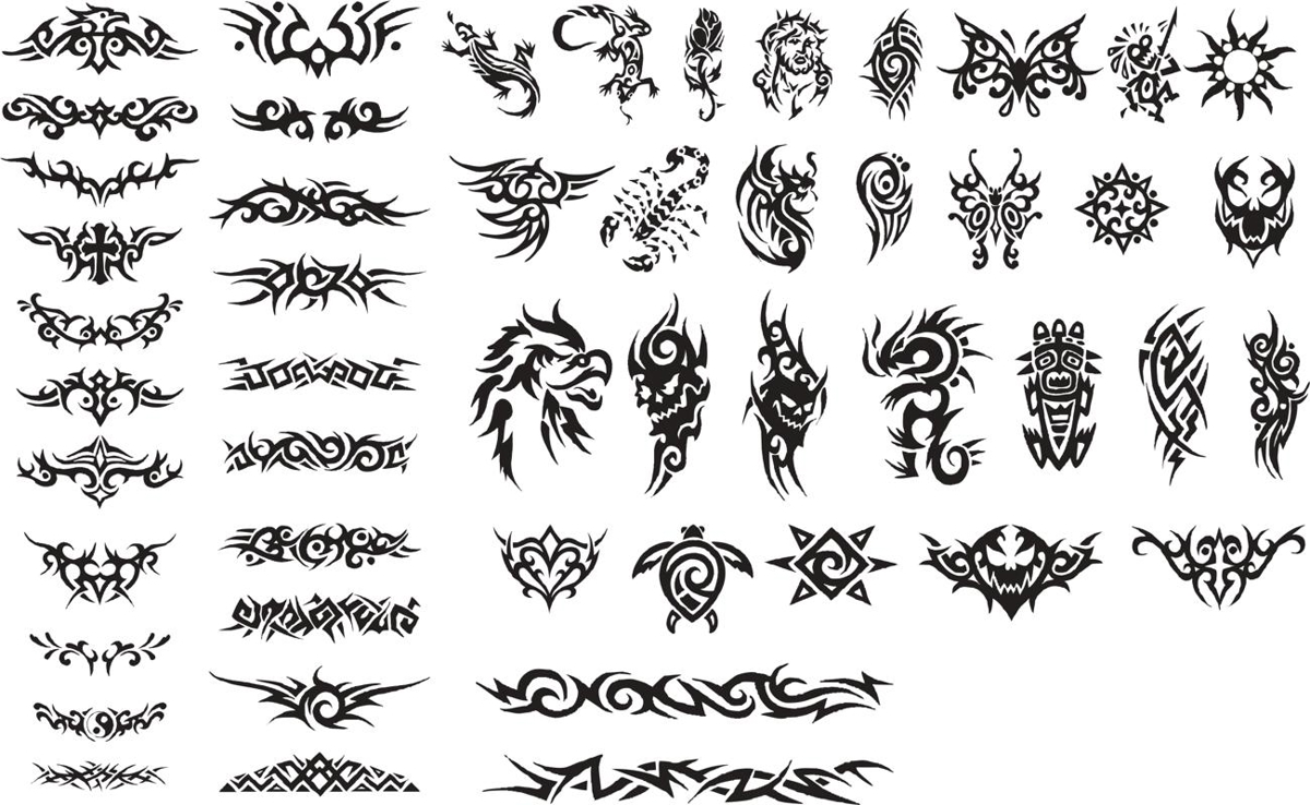 طرح های وکتور خالکوبی قبیله ای مناسب برای استفاده در دستگاه های cnc چوب و cnc لیزر - patterns of tribal tattoo vectors cdr file