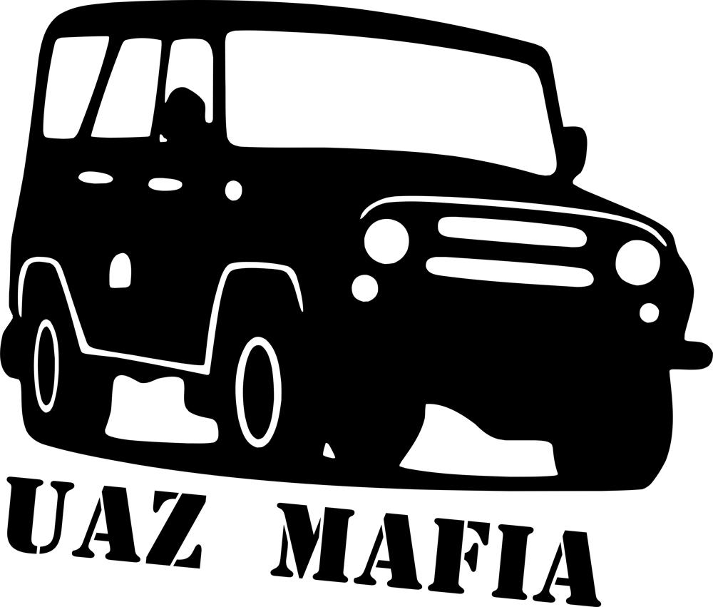 طرح وکتور استیکر مافیای uaz مناسب برای استفاده در دستگاه های cnc چوب و cnc لیزر - uaz mafia sticker vector cdr file