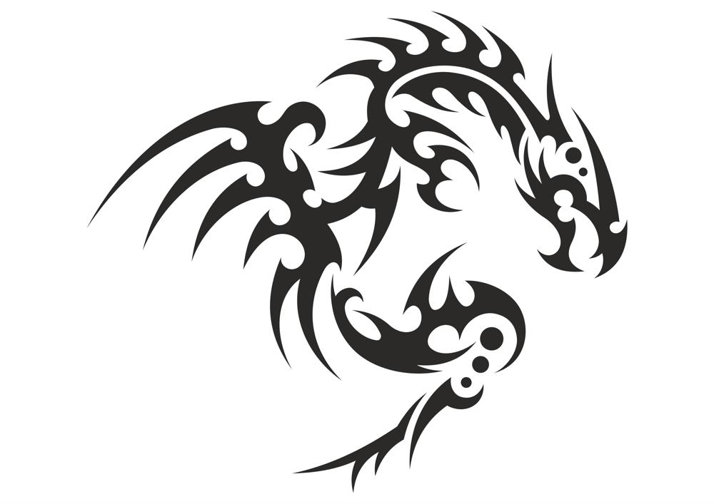 طرح وکتور سایه اژدها مناسب برای استفاده در دستگاه های cnc چوب و cnc لیزر - dragon silhouette vector cdr file