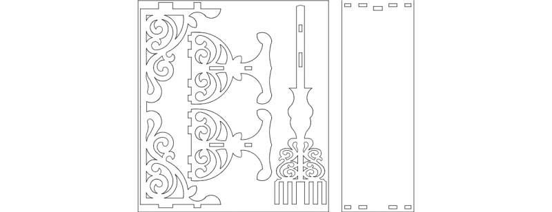 طرح جدول مناسب برای استفاده در دستگاه های cnc چوب و cnc لیزر - table dxf file