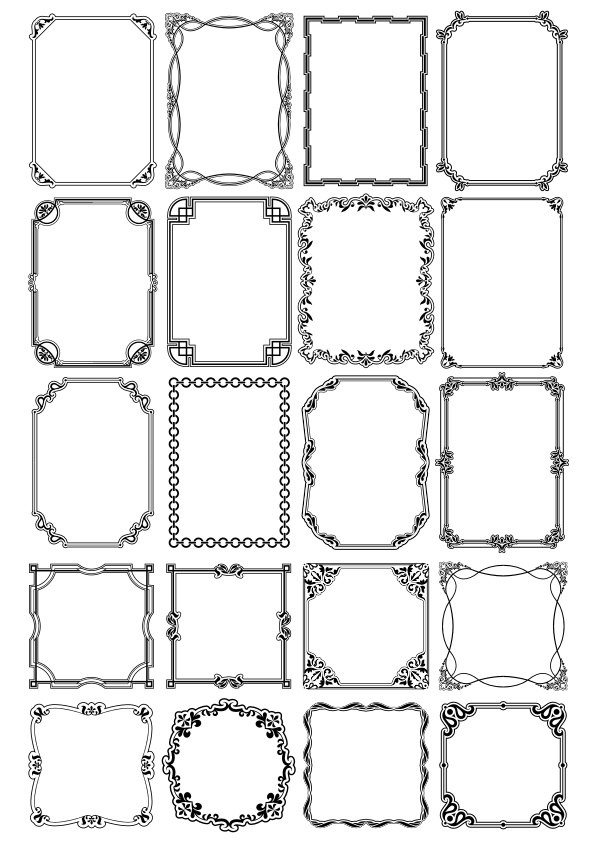 طرح فایل وکتور حاشیه صفحه تزئینی مناسب برای استفاده در دستگاه های cnc چوب و cnc لیزر - decorative page border vectors cdr file