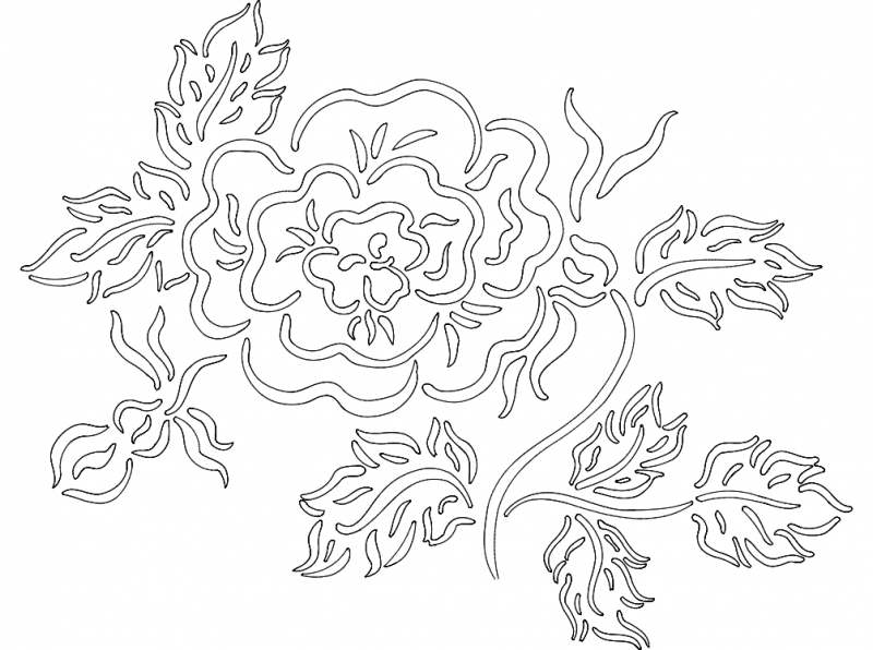 طرح گل شماره ۲ مناسب برای استفاده در دستگاه های cnc چوب و cnc لیزر - flower 2 dxf file