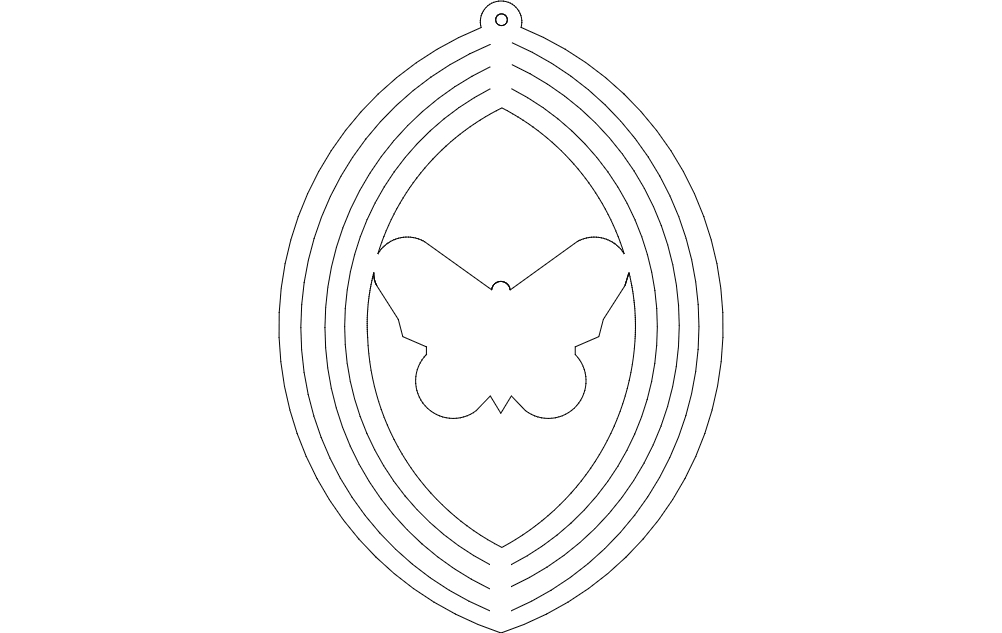 طرح پروانه چرخان بادی مناسب برای استفاده در دستگاه های cnc چوب و cnc لیزر - wind spin butterfly dxf file