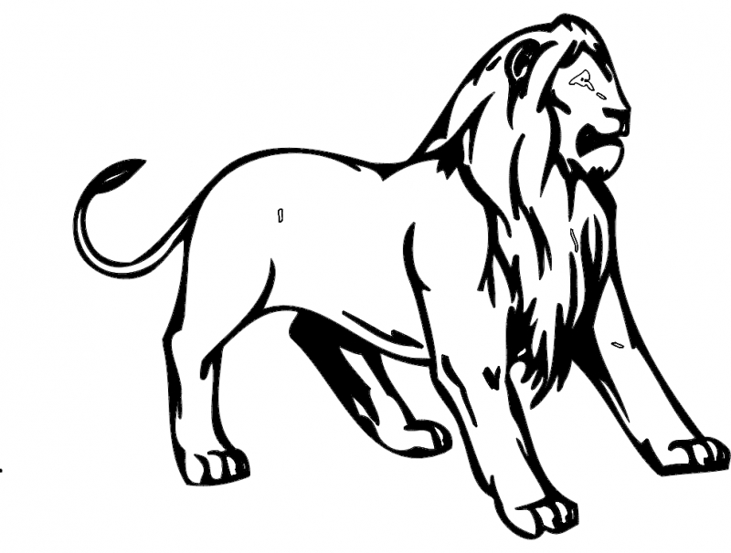 طرح نماد شیر مناسب برای استفاده در دستگاه های cnc چوب و cnc لیزر - lion animal mascot dxf file