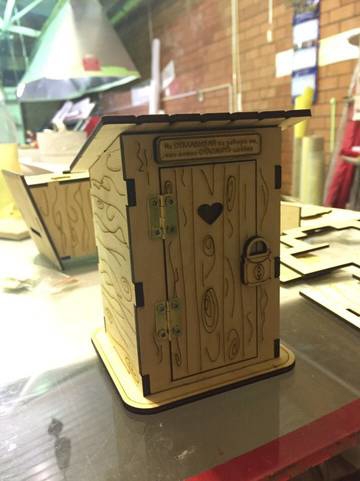 طرح قلک توالت فرنگی مناسب برای استفاده در دستگاه های cnc چوب و cnc لیزر - toilet piggy bank laser cut cdr file