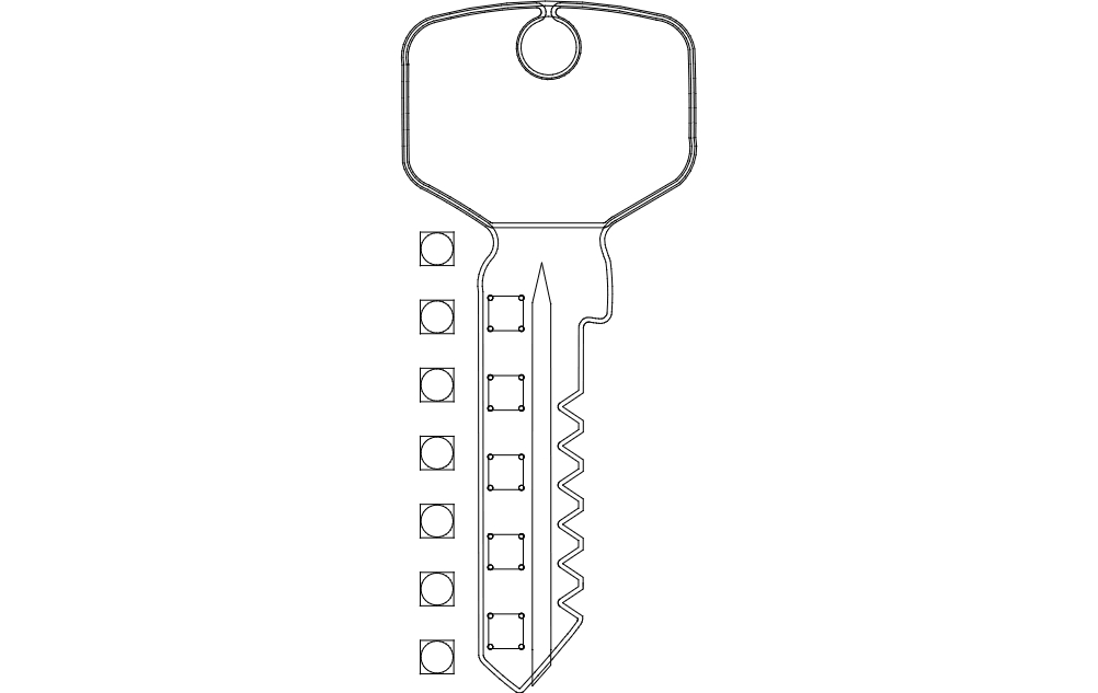 طرح جا کلیدی مناسب برای استفاده در دستگاه های cnc چوب و cnc لیزر - key rack dxf file