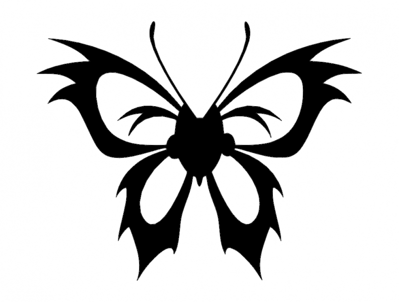 طرح پروانه شماره ۰۷ مناسب برای استفاده در دستگاه های cnc چوب و cnc لیزر - butterfly 07 dxf file