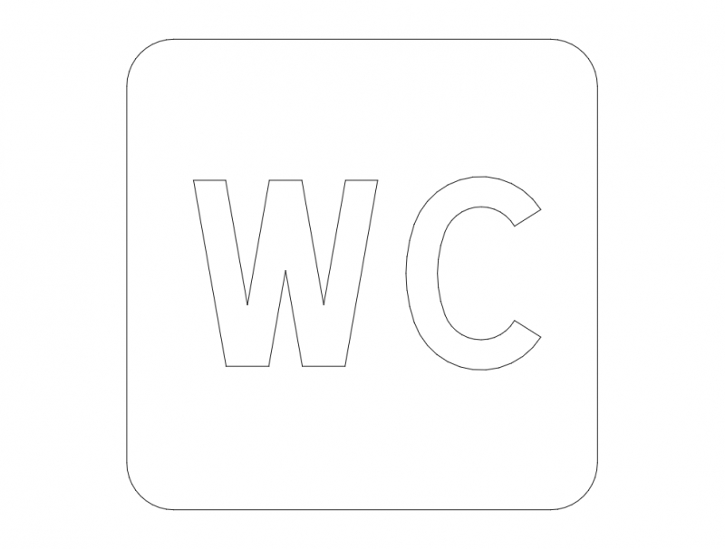 طرح تابلوی سرویس بهداشتی جاده ای مناسب برای استفاده در دستگاه های cnc چوب و cnc لیزر - road sign wc dxf file