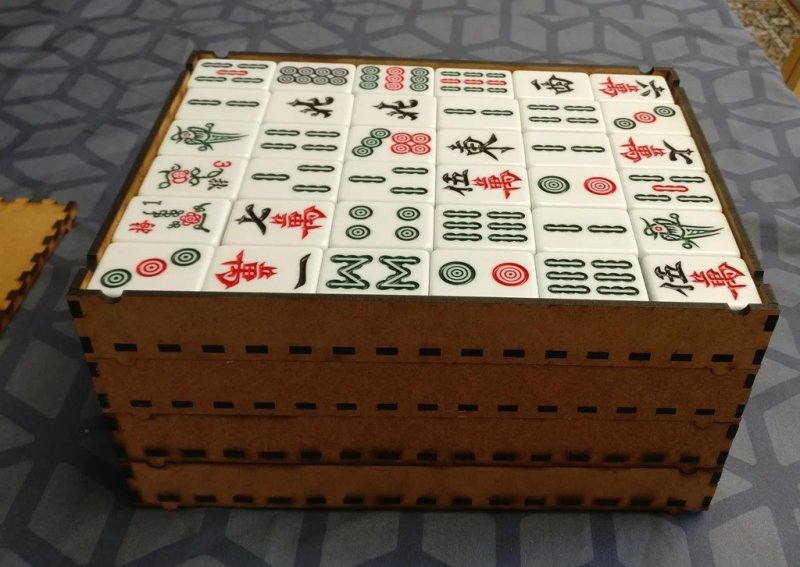 طرح جعبه ماهجونگ مناسب برای استفاده در دستگاه های cnc چوب و cnc لیزر - laser cut mahjong case svg file