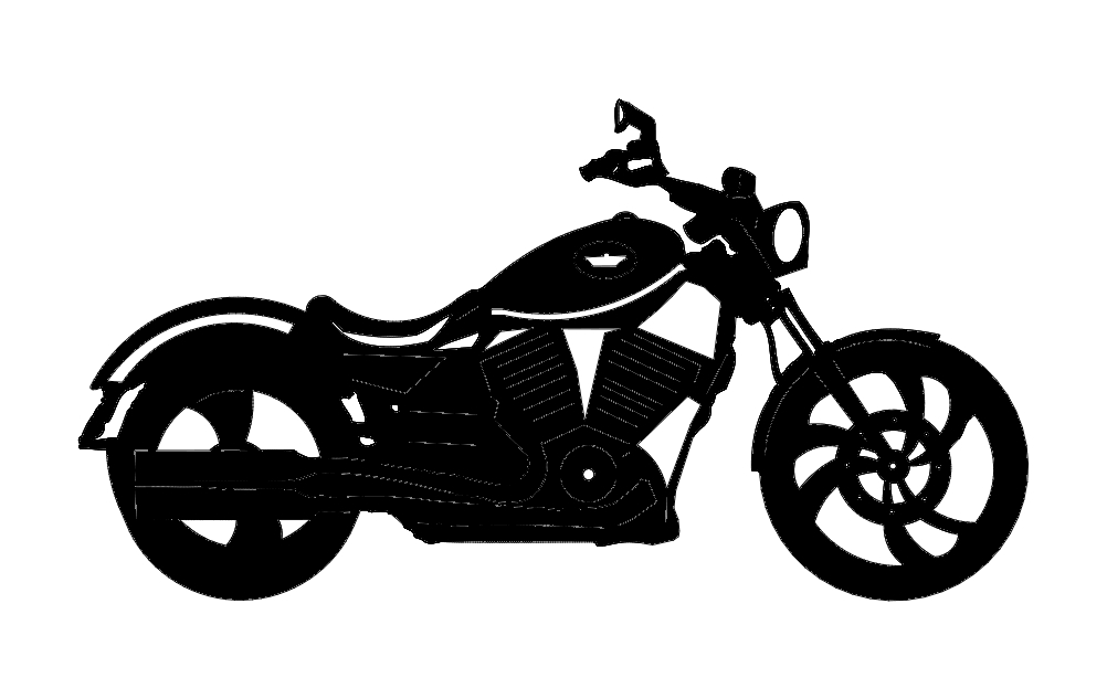 طرح موتورسیکلت پیروزی مناسب برای استفاده در دستگاه های cnc چوب و cnc لیزر - victory motorcycle dxf file