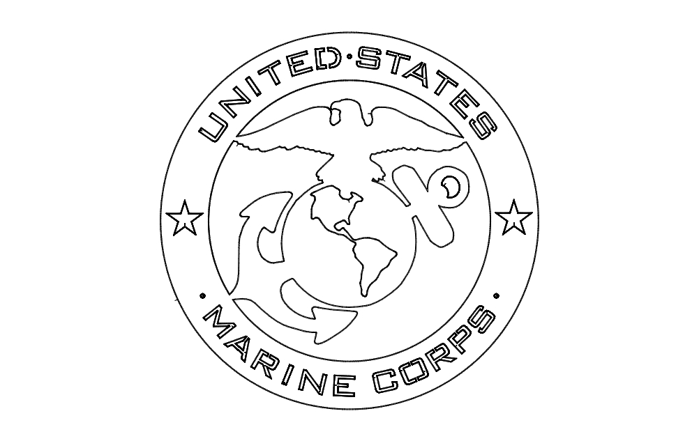 طرح آرم USMC مناسب برای استفاده در دستگاه های cnc چوب و cnc لیزر - usmc emblem dxf file