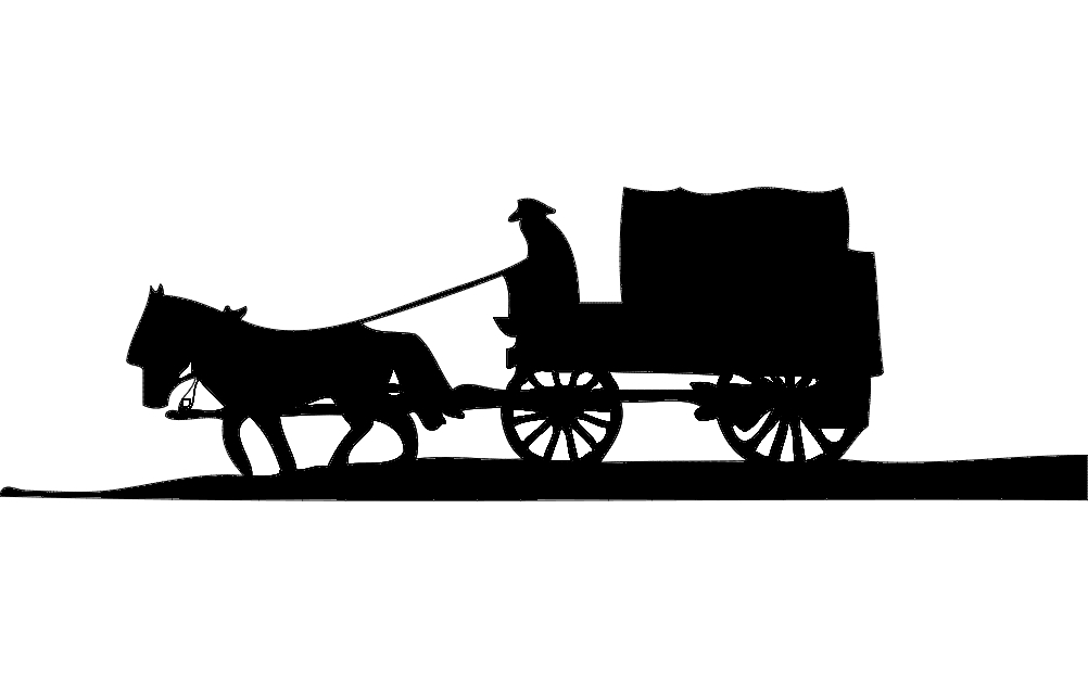 طرح اسب و کالسکه مناسب برای استفاده در دستگاه های cnc چوب و cnc لیزر - horse and buggy dxf file