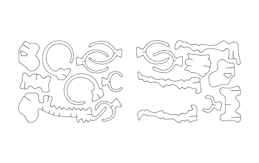 طرح ماموت مناسب برای استفاده در دستگاه های cnc چوب و cnc لیزر - mamouth dxf file