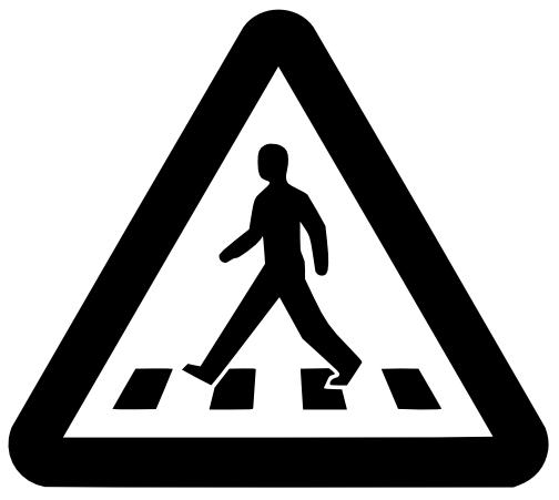 طرح تابلوی عبور عابر پیاده مناسب برای استفاده در دستگاه های cnc چوب و cnc لیزر - pedestrian crossing sign dxf file