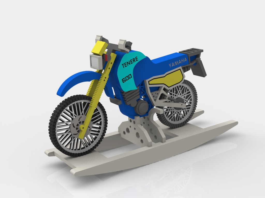 طرح موتور tenere xt600 مناسب برای استفاده در دستگاه های cnc چوب و cnc لیزر - moto tenere xt600 dxf file