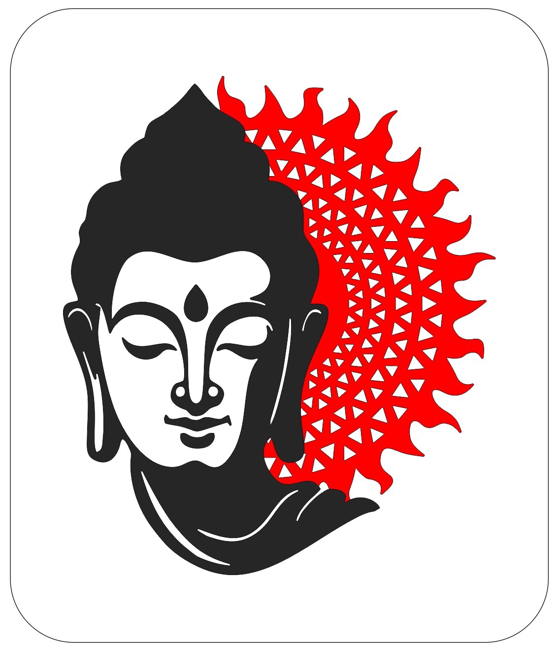 طرح دیوار بودا به صورت لایه باز مناسب برای استفاده در دستگاه های cnc چوب و cnc لیزر - laser cut layered buddha wall decor cdr file