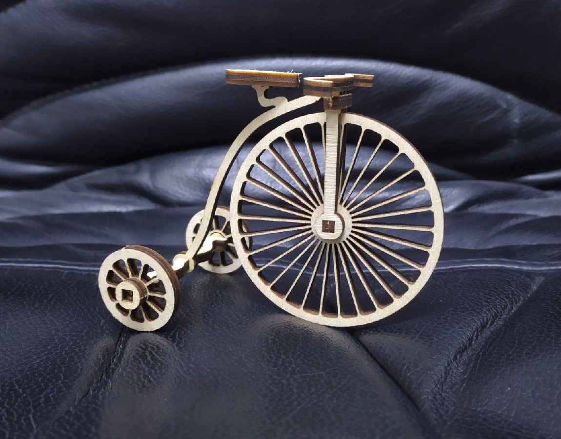 طرح دوچرخه قدیمی مناسب برای استفاده در دستگاه های cnc چوب و cnc لیزر - laser cut vintage bicycle cdr file