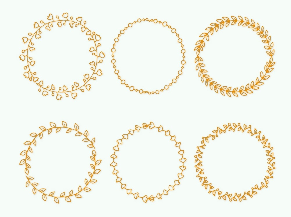 طرح قاب گل گرد مناسب برای استفاده در دستگاه های cnc چوب و cnc لیزر - round floral frames dxf file