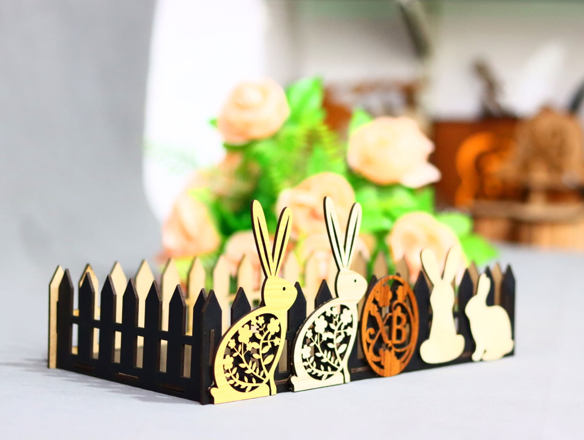 طرح سه بعدی سبد هدیه عید پاک مناسب برای استفاده در دستگاه های cnc چوب و cnc لیزر - laser cut easter gift basket 3mm cdr file
