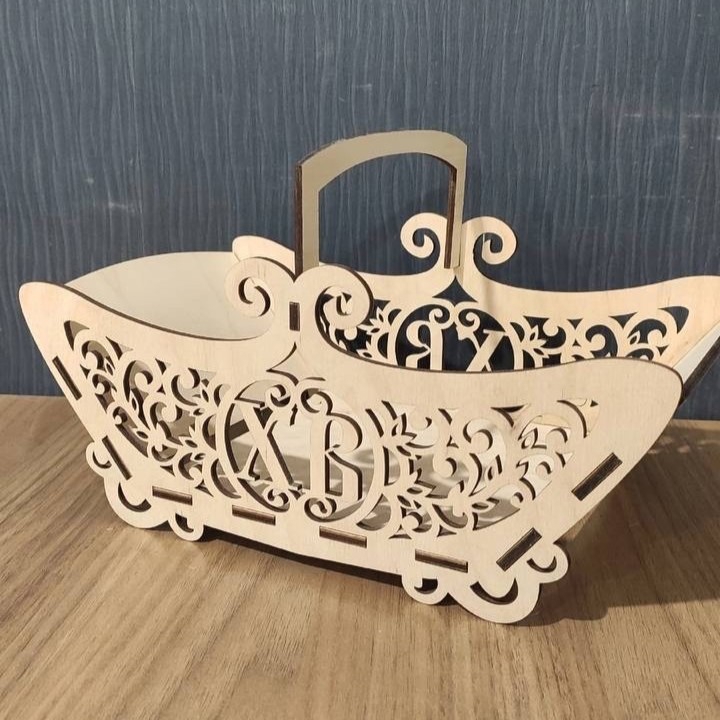 طرح سبد هدیه عید پاک مناسب برای استفاده در دستگاه های cnc چوب و cnc لیزر - laser cut easter gift basket cdr file