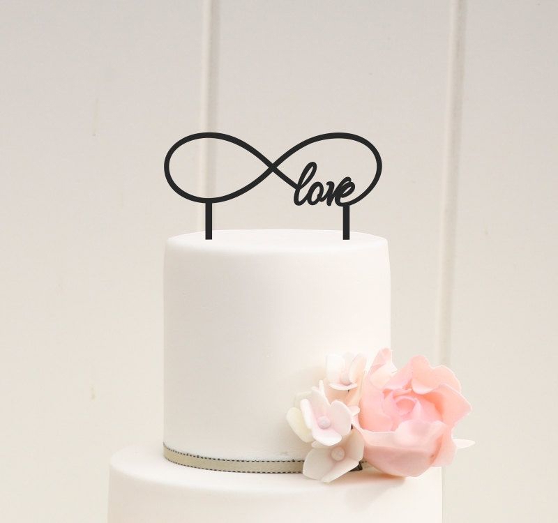 طرح رویه کیک عشق بی‌نهایت، مناسب برای استفاده در دستگاه های cnc چوب و cnc لیزر - laser cut infinity love cake topper wedding cake topper template cdr file