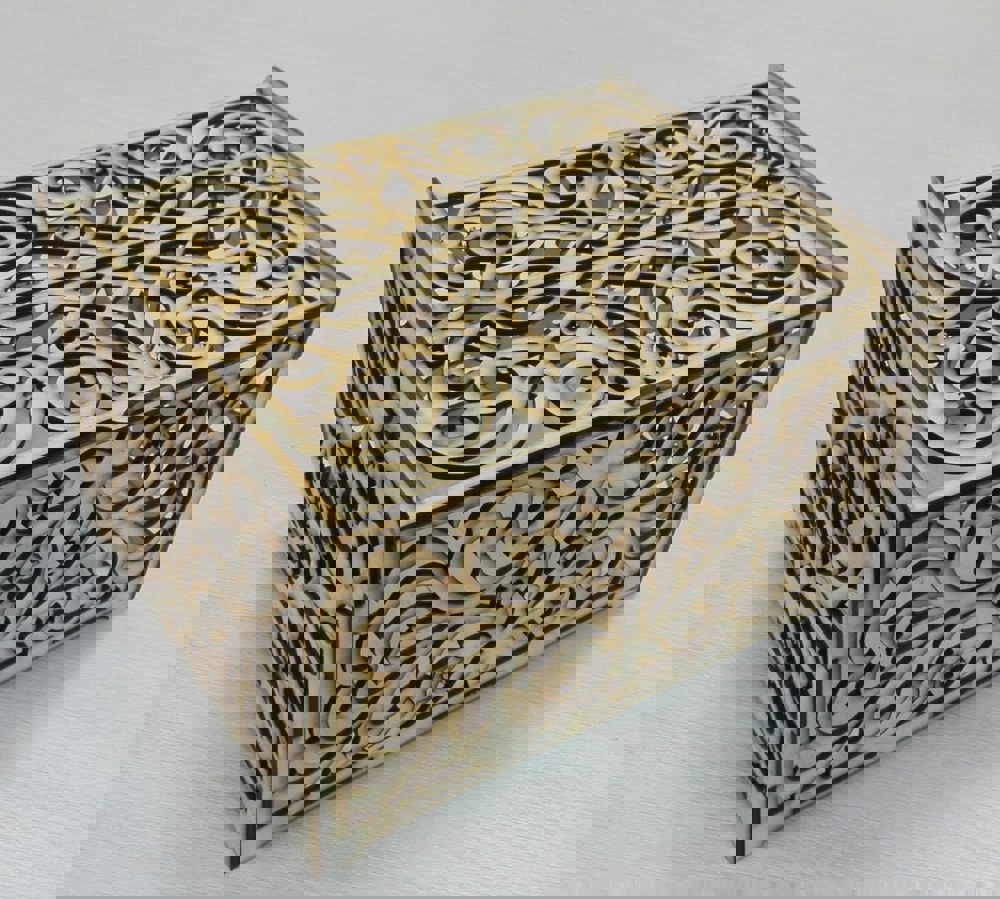 طرح جعبه کارت عروسی با شیاردار مناسب برای استفاده در دستگاه های cnc چوب و cnc لیزر - laser cut wedding card box with slot cdr file