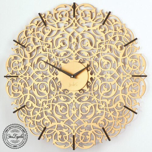 طرح ساعت دیواری تزئینی مناسب برای استفاده در دستگاه های cnc چوب و cnc لیزر - laser cut decorative wall clock template cdr file