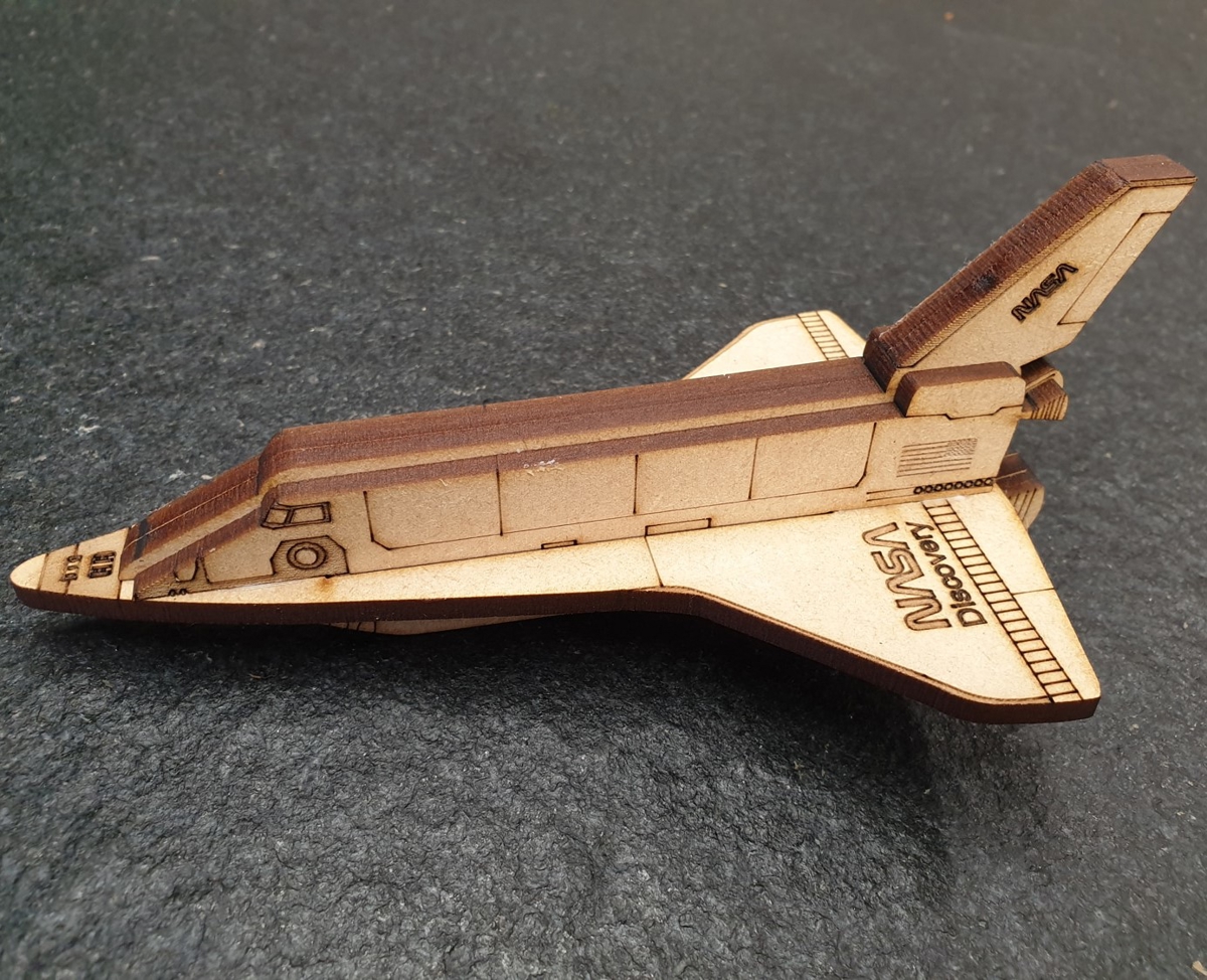 طرح مدل سه بعدی شاتل فضایی مناسب برای استفاده در دستگاه های cnc چوب و cnc لیزر - laser cut space shuttle 3d model dxf file