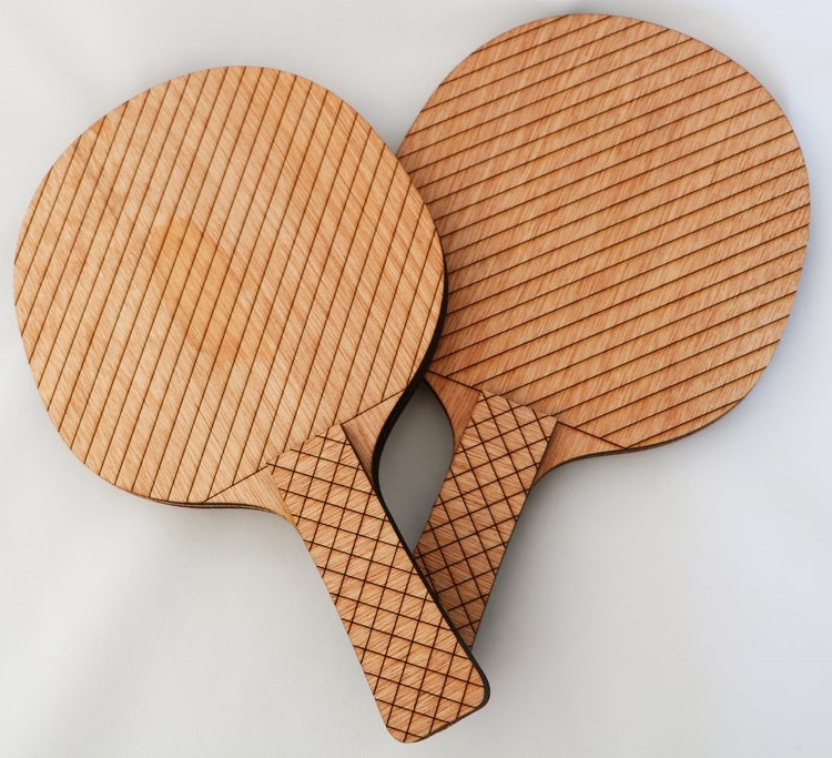 طرح راکت پینگ پنگ مناسب برای استفاده در دستگاه های cnc چوب و cnc لیزر - laser cut ping pong paddles table tennis racket cdr file