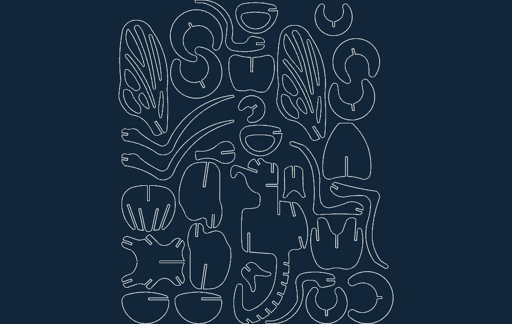 طرح پرواز مناسب برای استفاده در دستگاه های cnc چوب و cnc لیزر - fly dxf file