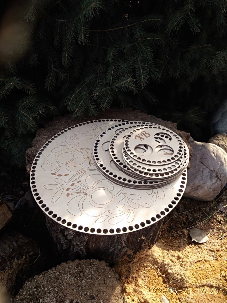 طرح کف سبدهای بافتنی مناسب برای استفاده در دستگاه های cnc چوب و cnc لیزر - laser cut bottoms for knitting baskets ai file