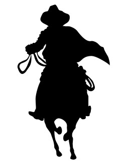 طرح سیلوئت کابوی، نمای روبرو مناسب برای استفاده در دستگاه های cnc چوب و cnc لیزر - cowboy silhouette dxf file front view