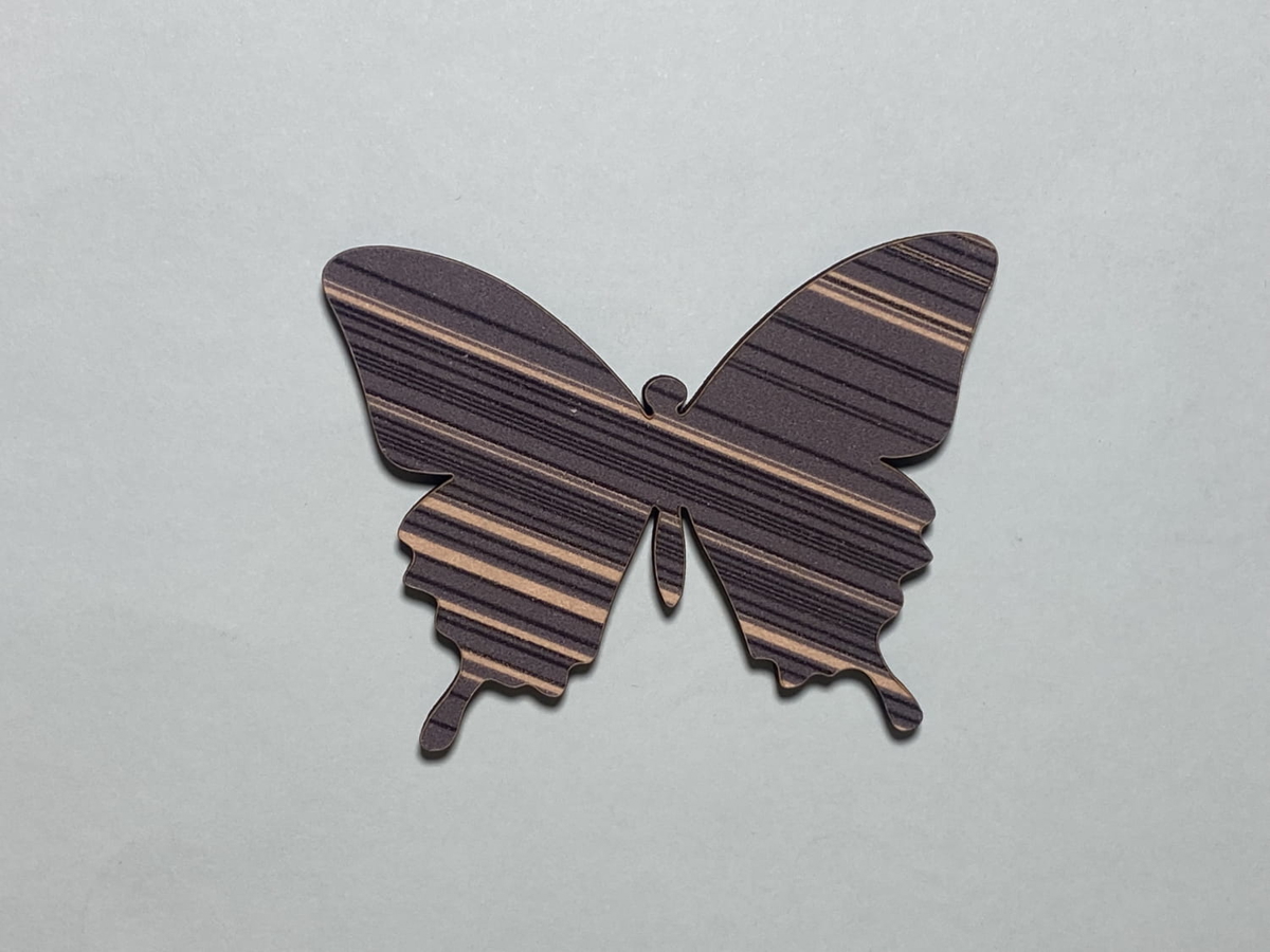 طرح پروانه چوبی ناتمام مناسب برای استفاده در دستگاه های cnc چوب و cnc لیزر - laser cut unfinished wood butterfly cutout butterfly wood shape cdr file