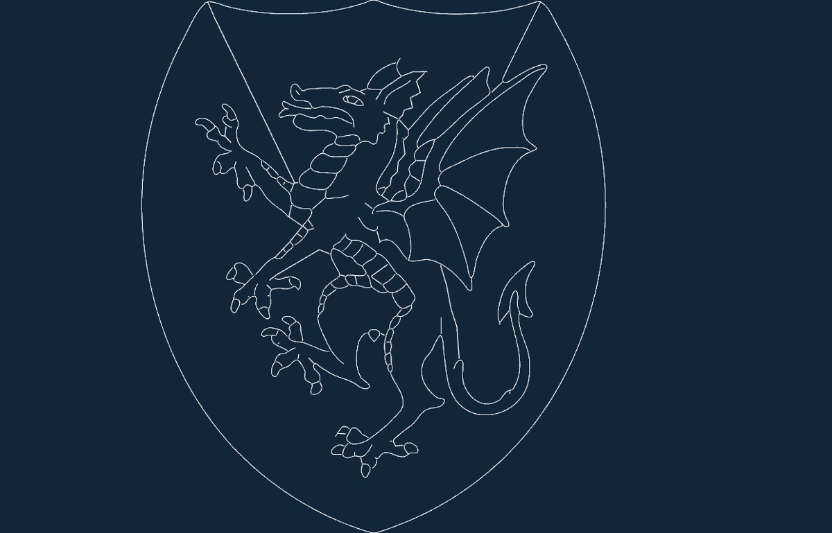 طرح شیلد را بکشید مناسب برای استفاده در دستگاه های cnc چوب و cnc لیزر - drag sheild dxf file