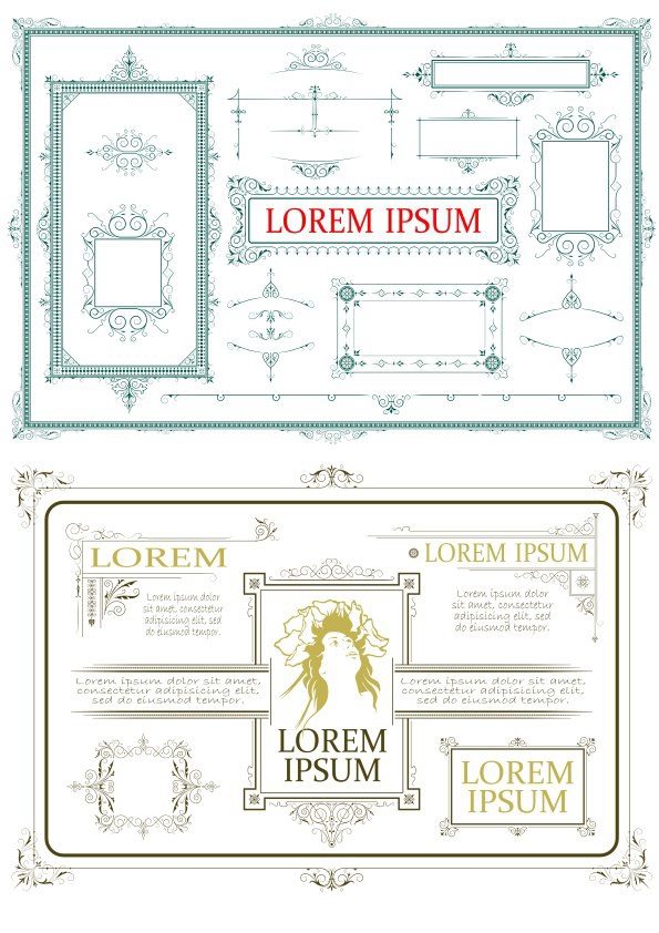 طرح المان‌های خوشنویسی قدیمی مناسب برای استفاده در دستگاه های cnc چوب و cnc لیزر - calligraphic vintage elements cdr file