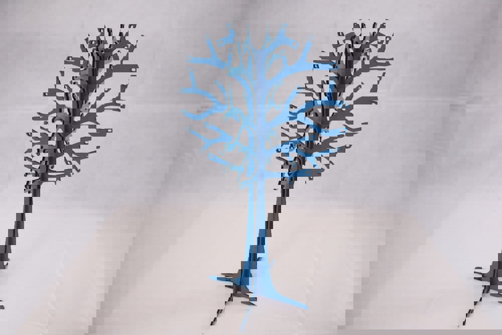 طرح پایه جواهرات ۶ میلی‌متری مناسب برای استفاده در دستگاه های cnc چوب و cnc لیزر - laser cut jewelry stand 6mm dxf file