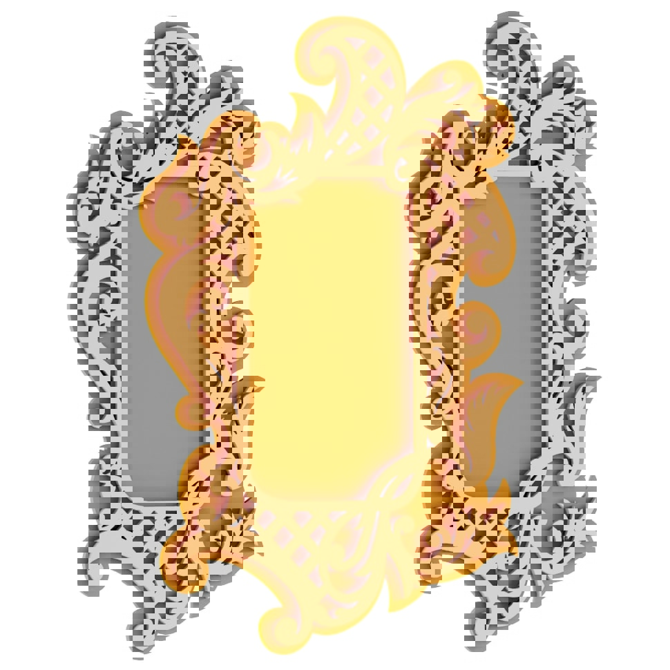 طرح قاب تزئینی ساده مناسب برای استفاده در دستگاه های cnc چوب و cnc لیزر - laser cut simple decorative frame dxf file