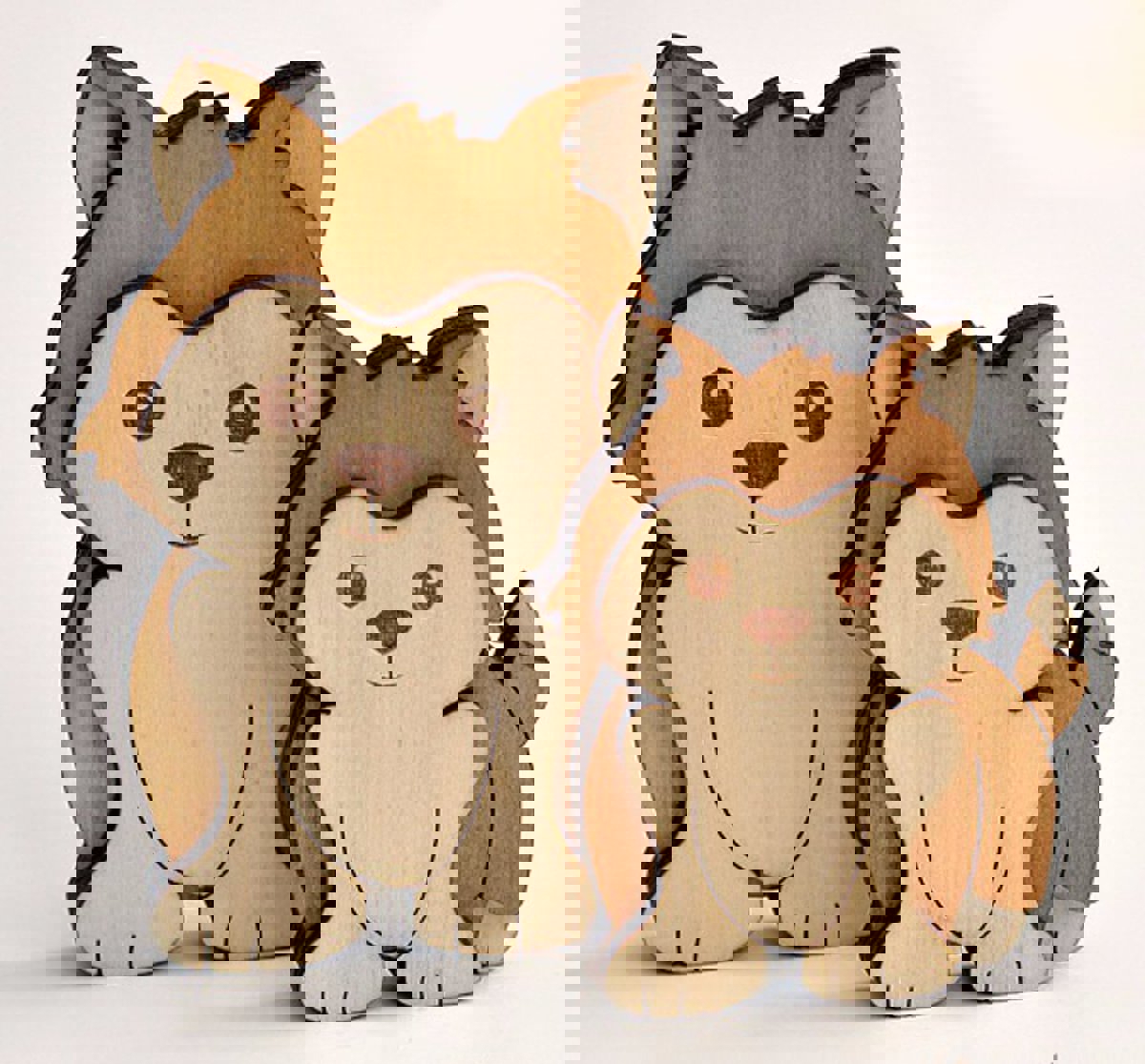 طرح سنجاق سینه توله سگ مناسب برای استفاده در دستگاه های cnc چوب و cnc لیزر - laser cut puppy brooch cdr file