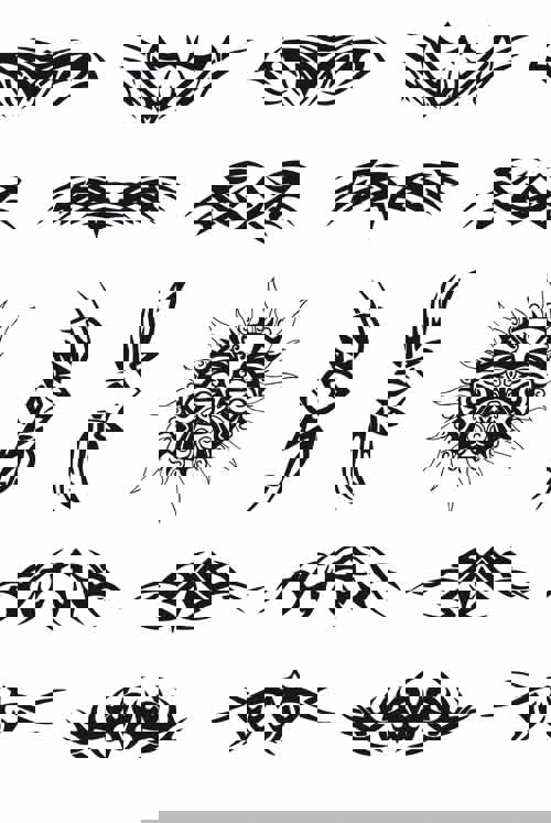 طرح تاتو قبیله‌ای وکتور رایگان مناسب برای استفاده در دستگاه های cnc چوب و cnc لیزر - tribal tattoo free vector art eps file