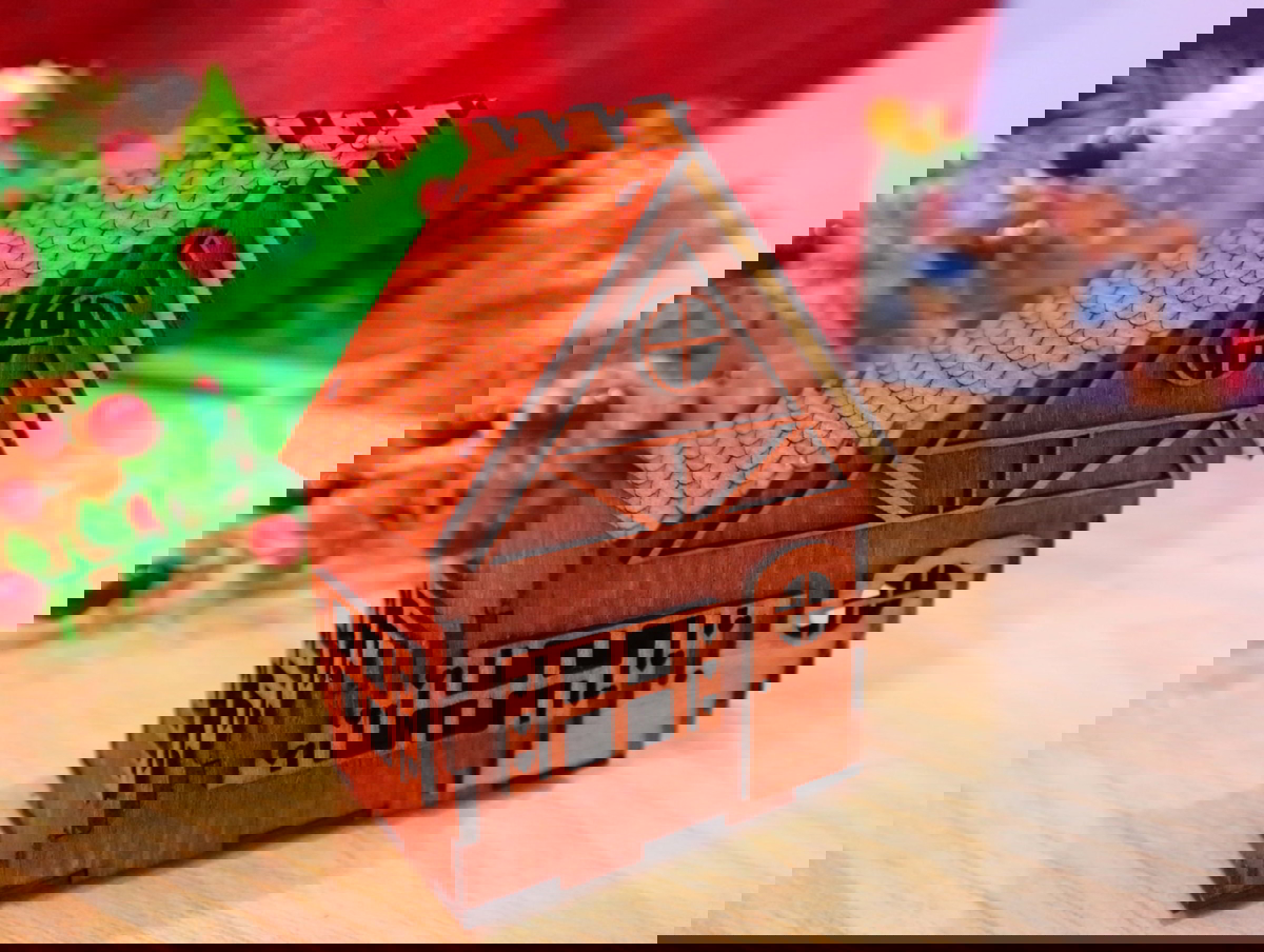 طرح سه میلی‌متری خانه مناسب برای استفاده در دستگاه های cnc چوب و cnc لیزر - laser cut house 3mm cdr file