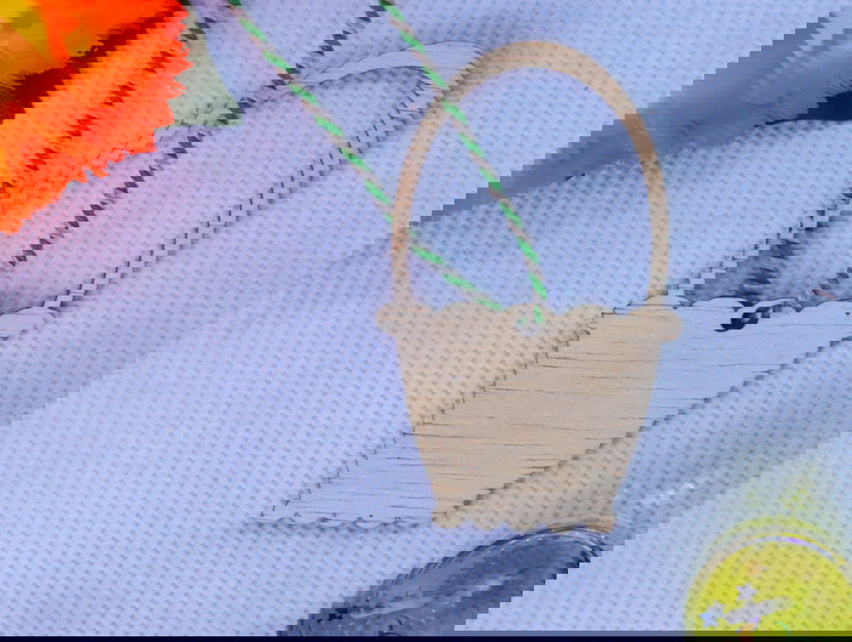 طرح سبد تزیینی مناسب برای استفاده در دستگاه های cnc چوب و cnc لیزر - laser cut basket ornament cdr file