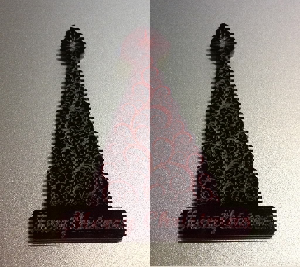 طرح درخت کریسمس اکریلیک مناسب برای استفاده در دستگاه های cnc چوب و cnc لیزر - laser cut acrylic christmas tree svg file