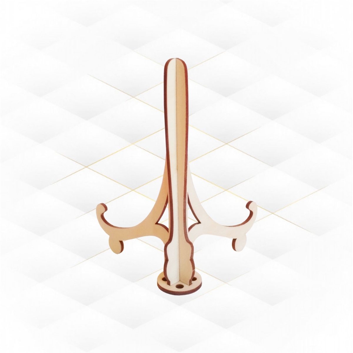 طرح جا بشقابی تزئینی مناسب برای استفاده در دستگاه های cnc چوب و cnc لیزر - laser cut decorative plate holder svg file