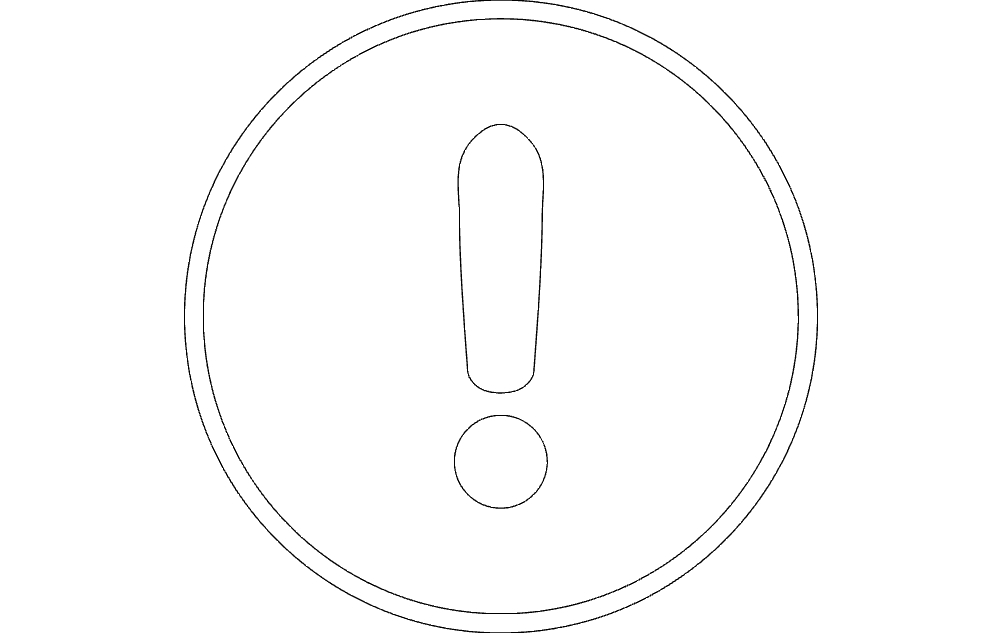 طرح علامت تعجب مناسب برای استفاده در دستگاه های cnc چوب و cnc لیزر - exclamation mark dxf file