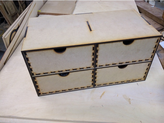 طرح نظم دهنده کشوی میز مناسب برای استفاده در دستگاه های cnc چوب و cnc لیزر - laser cut desk drawer organizer dxf file